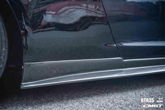Nissan GTR Nismo T-Spec Black Edition Track Eidtion Premium Pure 2008-2024 with Aftermarket Parts - Stage 2 Style Side Skirts Carbon Fiber / FRP from CMST Tuning