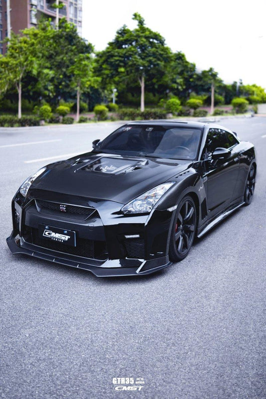 Nissan GTR Nismo T-Spec Black Edition Track Eidtion Premium Pure 2008-2024 with Aftermarket Parts - Stage 2 Style Side Skirts Carbon Fiber / FRP from CMST Tuning