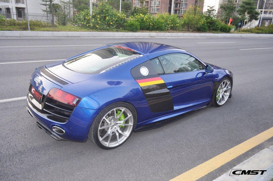 Audi R8 Gen 1 V8 V10 2006 2007 2008 2009 2010 2011 2012 2013 2014 2015 with Aftermarket Parts - Side Skirts Carbon Fiber from CMST Tuning