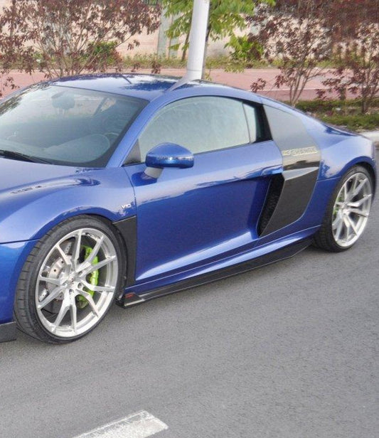 Audi R8 Gen 1 V8 V10 2006 2007 2008 2009 2010 2011 2012 2013 2014 2015 with Aftermarket Parts - Side Skirts Carbon Fiber from CMST Tuning