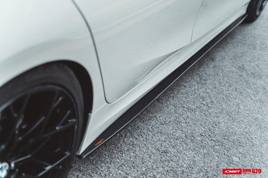 BMW 3 Series 330i M340i G20 G21 Pre-LCI 2020 2021 2022 (fitment for 330i requires M-Sport package bumper) with Aftermarket Parts - Side Skirts Carbon Fiber / FRP from CMST Tuning