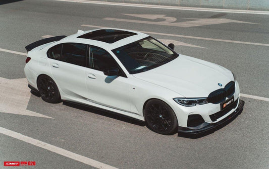 BMW 3 Series 330i M340i G20 G21 Pre-LCI 2020 2021 2022 (fitment for 330i requires M-Sport package bumper) with Aftermarket Parts - Side Skirts Carbon Fiber / FRP from CMST Tuning