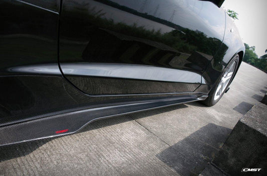Chevrolet Camaro 6th Gen Z/28 2SS 1SS 3LT 2LT 1LT 2LS 1LS 2015-2024 & Camaro 6th Gen ZL1 2017-2024 with Aftermarket Parts - V1 Style Side Skirts Carbon Fiber/FRP from CMST Tuning