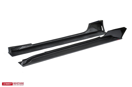 Ford Mustang GT 5.0 Mach1 Bullitt Ecoboost 2.3 S550.2 2018-2023 (Designed to be compatible with CMST S550.2 widebody kit. Goes over OEM rocker panel.) with Aftermarket Parts - Widebody Style Side Skirts Carbon Fiber / FRP from CMST Tuning