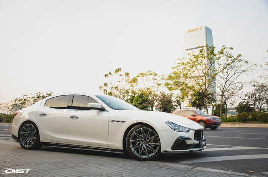 Maserati Ghibli 2014-2017 with Aftermarket Parts - Side Skirts Carbon Fiber / FRP from CMST Tuning