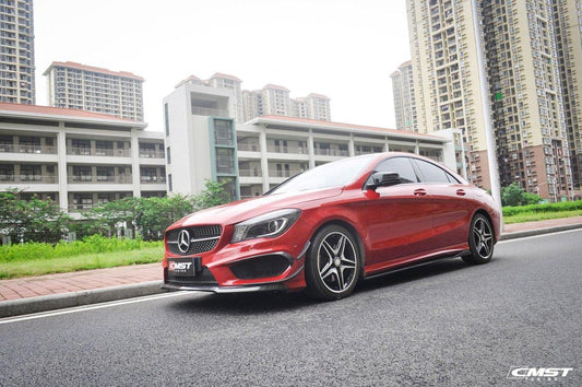 Mercedes Benz CLA45 AMG CLA250 C117 2014-2019 (fitment for CLA250 requires sport package rocker panel) with Aftermarket Parts - Side Skirts Carbon Fiber/FRP from CMST Tuning