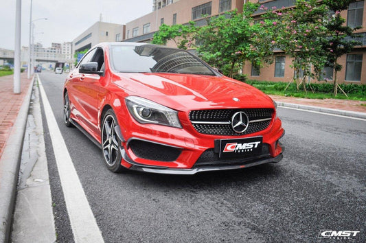 Mercedes Benz CLA45 AMG CLA250 C117 2014-2019 (fitment for CLA250 requires sport package rocker panel) with Aftermarket Parts - Side Skirts Carbon Fiber/FRP from CMST Tuning