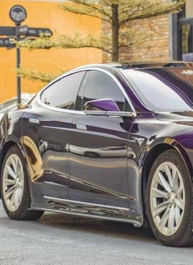 Tesla Model S 2nd Gen late 2016-early 2021 with Aftermarket Parts - V1 Style Side Skirts Carbon Fiber / FRP from CMST Tuning