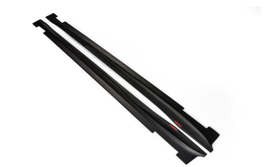 Tesla Model X P100D 100D 90D 75D 60D Performance Long Range Base 2016-2021 with Aftermarket Parts - Side Skirts Carbon Fiber / FRP from CMST Tuning