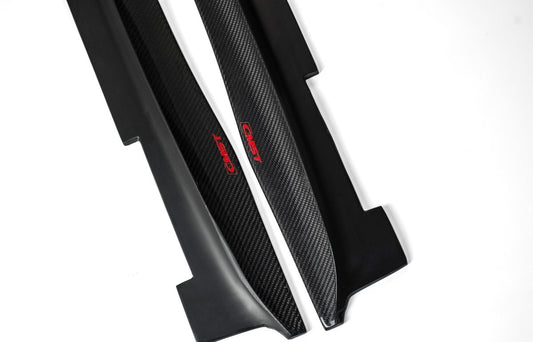 Tesla Model X P100D 100D 90D 75D 60D Performance Long Range Base 2016-2021 with Aftermarket Parts - Side Skirts Carbon Fiber / FRP from CMST Tuning