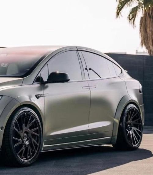 Tesla Model X P100D 100D 90D 75D 60D Performance Long Range Base 2016-2021 with Aftermarket Parts - Side Skirts Carbon Fiber / FRP from CMST Tuning