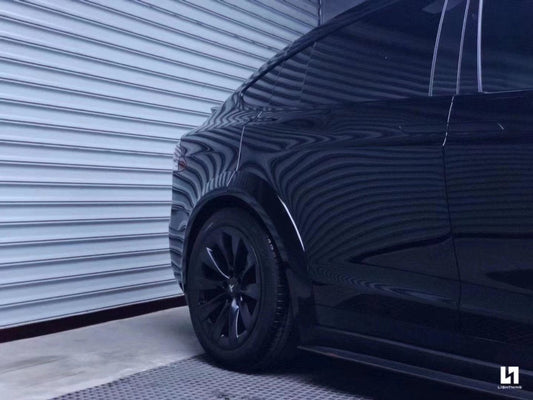Tesla Model X P100D 100D 90D 75D 60D Performance Long Range Base 2016-2021 with Aftermarket Parts - Side Skirts Carbon Fiber / FRP from CMST Tuning