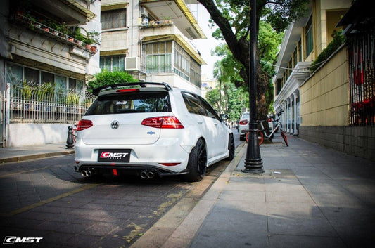 Volkswagen Golf Base MK7 MK7.5 2015-2021 with Aftermarket Parts - Rear Roof Spoiler Carbon Fiber / FRP from CMST Tuning