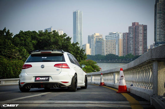 Volkswagen Golf Base MK7 MK7.5 2015-2021 with Aftermarket Parts - Rear Roof Spoiler Carbon Fiber / FRP from CMST Tuning