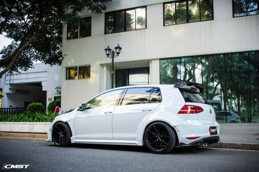 Volkswagen Golf Base MK7 MK7.5 2015-2021 with Aftermarket Parts - Rear Roof Spoiler Carbon Fiber / FRP from CMST Tuning