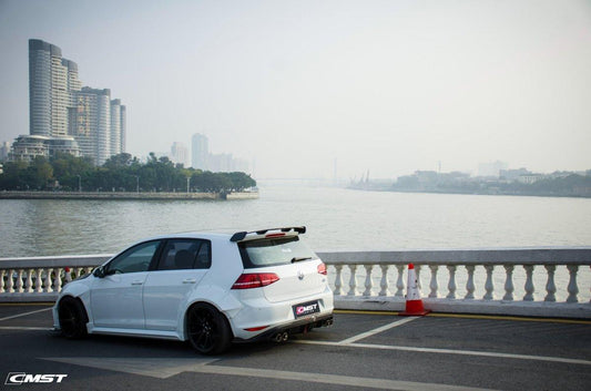 Volkswagen Golf Base MK7 MK7.5 2015-2021 with Aftermarket Parts - Rear Roof Spoiler Carbon Fiber / FRP from CMST Tuning