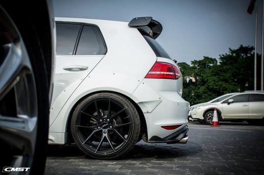 Volkswagen Golf Base MK7 MK7.5 2015-2021 with Aftermarket Parts - Rear Roof Spoiler Carbon Fiber / FRP from CMST Tuning
