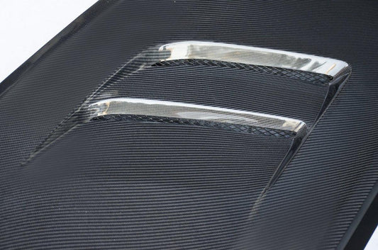 Camaro 6th Gen Z/28 2SS 1SS 3LT 2LT 1LT 2LS 1LS 2015-2024 & Camaro 6th Gen ZL1 2017-2024 with Aftermarket Parts - V2 Tempered Glass Clearview Style Hood Bonnet Carbon Fiber / FRP from CMST Tuning