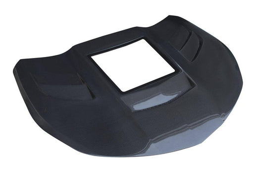 Camaro 6th Gen Z/28 2SS 1SS 3LT 2LT 1LT 2LS 1LS 2015-2024 & Camaro 6th Gen ZL1 2017-2024 with Aftermarket Parts - V2 Tempered Glass Clearview Style Hood Bonnet Carbon Fiber / FRP from CMST Tuning