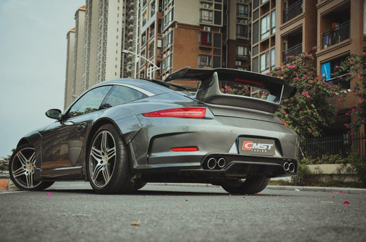 Porsche 997.1 997.2 911 Carrera/S/4S 2009 2010 2011 2012 with Aftermarket Parts - Trunk Lid with Rear Spoiler Carbon Fiber / FRP from CMST Tuning