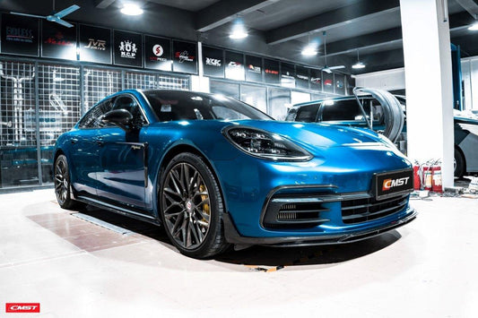 Porsche Panamera 971 971.1 Turbo/Turbo S 2017-2020 & Panamera 971 971.1 RWD/Base/4/4S 2017-2020 with Aftermarket Parts - Vacuumed Carbon & FRP Upper Valences from CMST Tuning