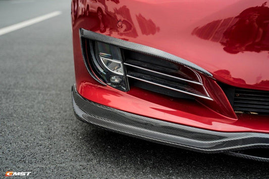 Tesla Model S 2nd Gen late 2016-early 2021 with Aftermarket Parts - Upper Valences Carbon Fiber / FRP from CMST Tuning
