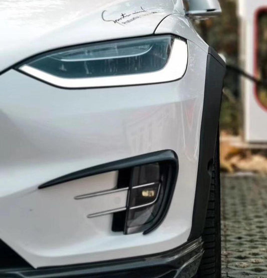 Tesla Model X P100D 100D 90D 75D 60D Performance Long Range Base 2016-2021 with Aftermarket Parts - Upper Valences Carbon Fiber / FRP from CMST Tuning