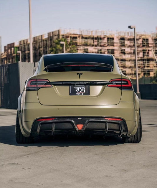 Tesla Model X P100D 100D 90D 75D 60D Performance Long Range Base 2016-2021 with Aftermarket Parts - Widebody Wheel Arches Carbon Fiber / FRP from CMST Tuning