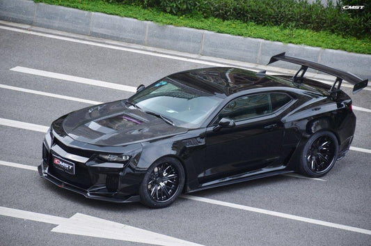 Chevrolet Camaro 6th Gen Z/28 2SS 1SS 3LT 2LT 1LT 2LS 1LS 2015-2024 & Camaro 6th Gen ZL1 2017-2024 with Aftermarket Parts - Widebody Style Front Fenders & Rear Quarter Panel Fender Carbon Fiber / FRP from CMST Tuning