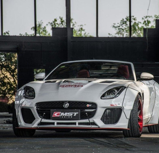 Jaguar F-Type SVR R S Base 2014-2020 with Aftermarket Parts - Front Bumper & Lip Carbon Fiber / FRP from CMST Tuning