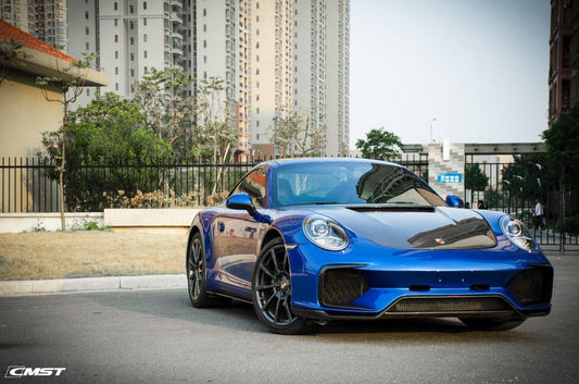 Porshce 911 991 991.1 991.2 Base S Targa 4S GTS Turbo GT3 GT3RS GT2RS with Aftermarket Parts - Classic Style Carbon Fiber & FRP Front Bumper & Lip from CMST Tuning
