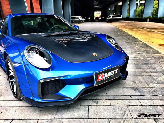 Porshce 911 991 991.1 991.2 Base S Targa 4S GTS Turbo GT3 GT3RS GT2RS with Aftermarket Parts - Classic Style Carbon Fiber & FRP Front Bumper & Lip from CMST Tuning