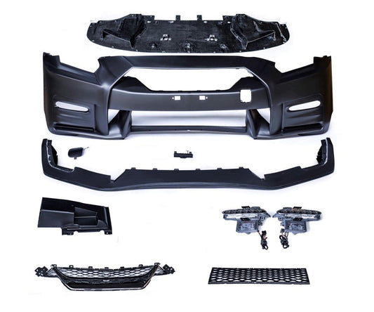 Nissan GTR Nismo T-Spec Black Edition Track Eidtion Premium Pure 2008-2023 (recommened 2017-2024 hood for 2008-2016 cars) with Aftermarket Parts - Nismo Style Front Bumper Set Polypropylene (PP) from CMST Tuning