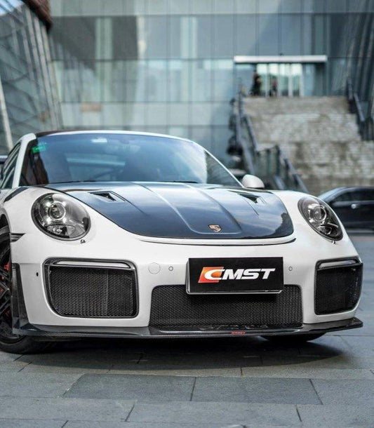 Porsche 991 991.1 911 Carerra Base/S/T/4/4S/Targa 4/ Targa 4S/GTS/Turbo/Turbo S/GT3/GT3RS 991 991.2 911 Carerra Base/S/T/4/4S/Targa 4/Targa 4S/GTS/Turbo/Turbo SGT3/GT3RS/GT2RS with Aftermarket Parts - GT2RS Style Carbon Fiber or FRP Front Bumper & Lip from CMST Tuning