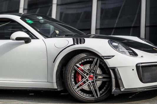 Porsche 991 991.1 911 Carerra Base/S/T/4/4S/Targa 4/ Targa 4S/GTS/Turbo/Turbo S/GT3/GT3RS 991 991.2 911 Carerra Base/S/T/4/4S/Targa 4/Targa 4S/GTS/Turbo/Turbo SGT3/GT3RS/GT2RS with Aftermarket Parts - GT2RS Style Carbon Fiber or FRP Front Bumper & Lip from CMST Tuning