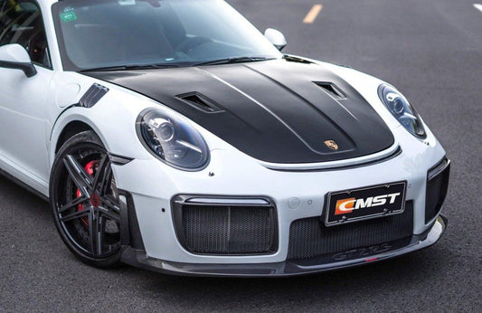 Porsche 991 991.1 911 Carerra Base/S/T/4/4S/Targa 4/ Targa 4S/GTS/Turbo/Turbo S/GT3/GT3RS 991 991.2 911 Carerra Base/S/T/4/4S/Targa 4/Targa 4S/GTS/Turbo/Turbo SGT3/GT3RS/GT2RS with Aftermarket Parts - GT2RS Style Carbon Fiber or FRP Front Bumper & Lip from CMST Tuning