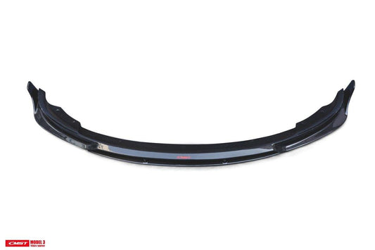 Tesla Model 3 Performance Long Range Standard Base 2017-2023 with Aftermarket Parts - V2 Style Front Lip Splitter Carbon Fiber / FRP from CMST Tuning