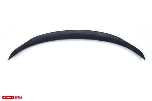 Tesla Model 3 Performance Long Range Standard Base 2017-2023 with Aftermarket Parts - V1 Style Rear Duck Bill Tail Spoiler Carbon Fiber / FRP from CMST Tuning