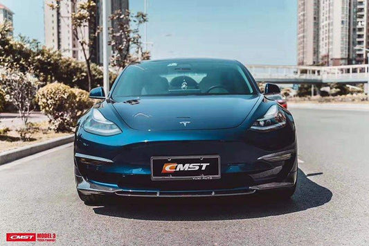 Tesla Model 3 Performance Long Range Standard Base 2017-2023 with Aftermarket Parts - Upper Valences Carbon Fiber/FRP from CMST Tuning