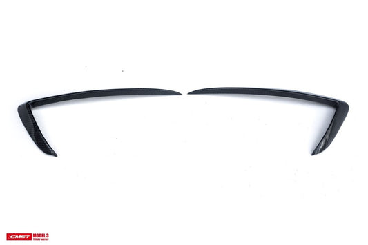 Tesla Model 3 Performance Long Range Standard Base 2017-2023 with Aftermarket Parts - Upper Valences Carbon Fiber/FRP from CMST Tuning