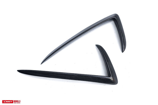Tesla Model 3 Performance Long Range Standard Base 2017-2023 with Aftermarket Parts - Upper Valences Carbon Fiber/FRP from CMST Tuning