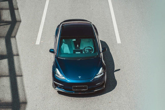 Tesla Model 3 Performance Long Range Standard Base 2017-2023 with Aftermarket Parts - Upper Valences Carbon Fiber/FRP from CMST Tuning