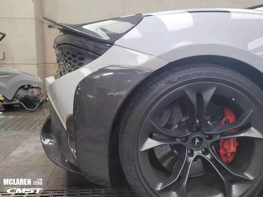 McLaren 720s 2018-2023 with Aftermarket Parts - 765lt Conversion Style Rear Bumper & Rear Diffuser & Rear Canards Carbon Fiber / FRP from CMST Tuning