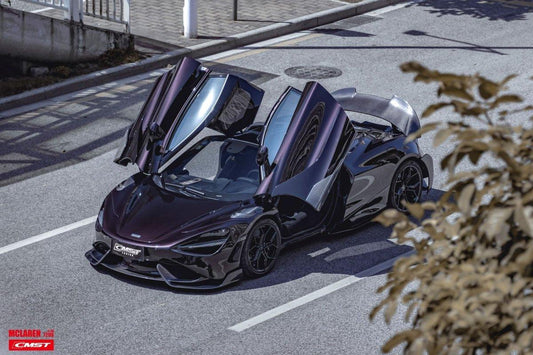 McLaren 720s 2018-2023 & 765LT 2021-2022 & 750s 2024-on with Aftermarket Parts - 765lt Conversion Style Front Bumper & Front Lip Carbon Fiber / FRP from CMST Tuning