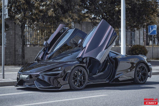 McLaren 720s 2018-2023 & 765LT 2021-2022 & 750s 2024-on with Aftermarket Parts - 765lt Conversion Style Front Bumper & Front Lip Carbon Fiber / FRP from CMST Tuning
