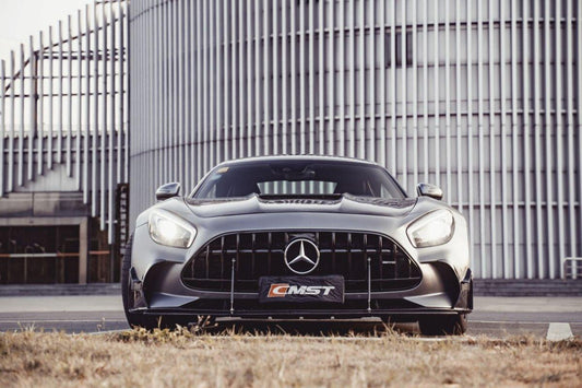 Mercedes Benz AMG GT GTS GTC GTR Pro Black Series C190 2016-2021 with Aftermarket Parts - Glass Clearview Style Vacuumed Carbon & FRP Hood Bonnet from CMST Tuning