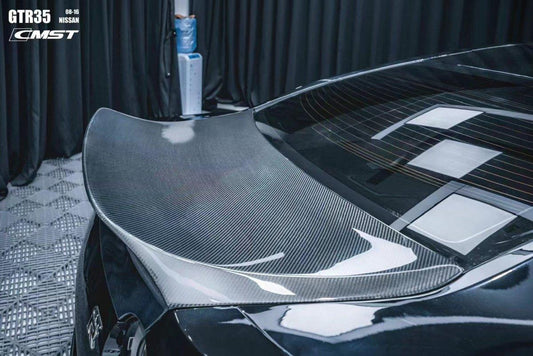Nissan GTR Nismo T-Spec Black Edition Track Eidtion Premium Pure 2008-2023 with Aftermarket Parts - Extreme Ducktail Style Trunk Lid Carbon Fiber / FRP from CMST Tuning