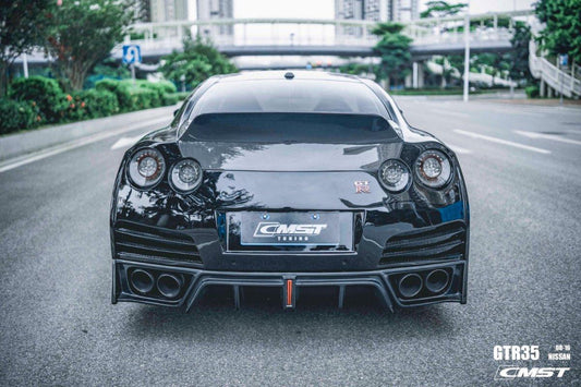 Nissan GTR Nismo T-Spec Black Edition Track Eidtion Premium Pure 2008-2023 with Aftermarket Parts - Extreme Ducktail Style Trunk Lid Carbon Fiber / FRP from CMST Tuning