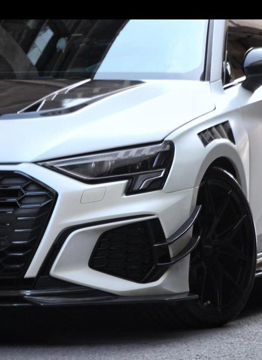 Audi S3 A3 S-line (with s-line bumper,does not fit base model)8Y 2021-ON with Aftermarket Parts - Front Canards Carbon Fiber from CMST Tuning
