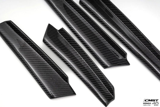 Honda Civic 11th Gen FE1 FE2 FE4 2022-ON with Aftermarket Parts - Front Bumper Canards Carbon Fiber / FRP from CMST Tuning